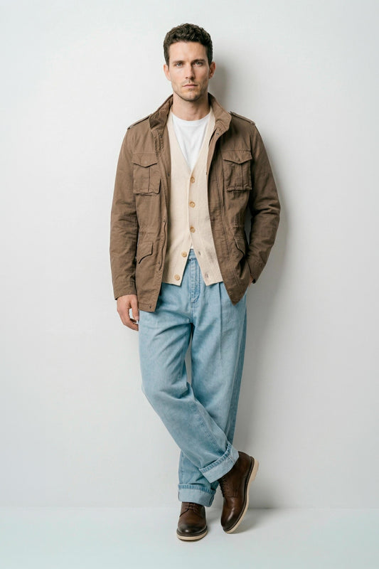 Unlined cotton & linen sahariana jacket - MONTEZEMOLO