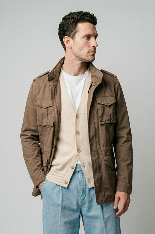 Unlined cotton & linen sahariana jacket - MONTEZEMOLO