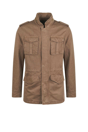 Unlined cotton & linen sahariana jacket