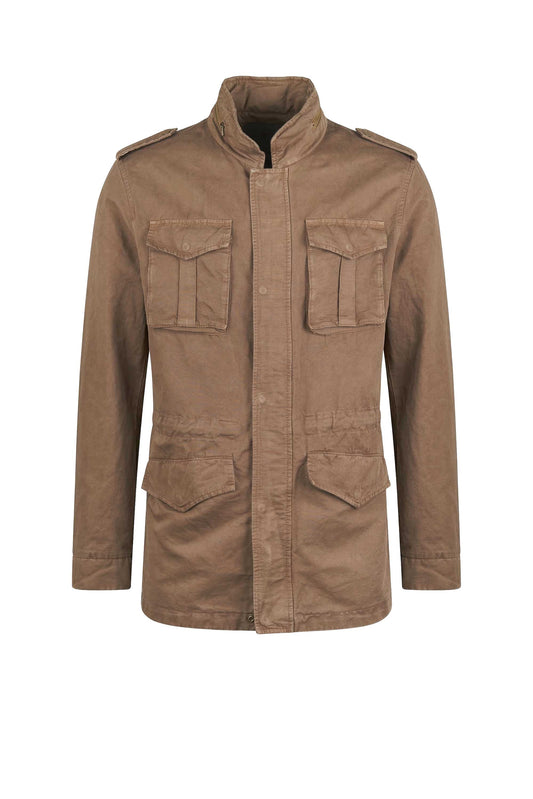 Unlined cotton & linen sahariana jacket