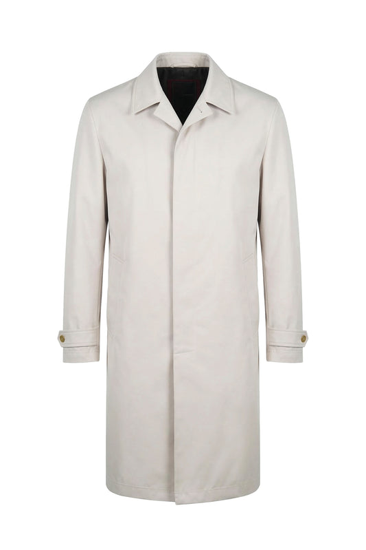 Water-resistant unlined gabardine raincoat