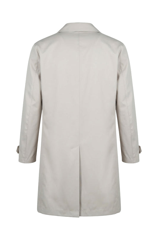 Water-resistant unlined gabardine raincoat