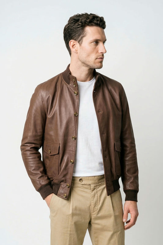 Nappa leather bomber jacket