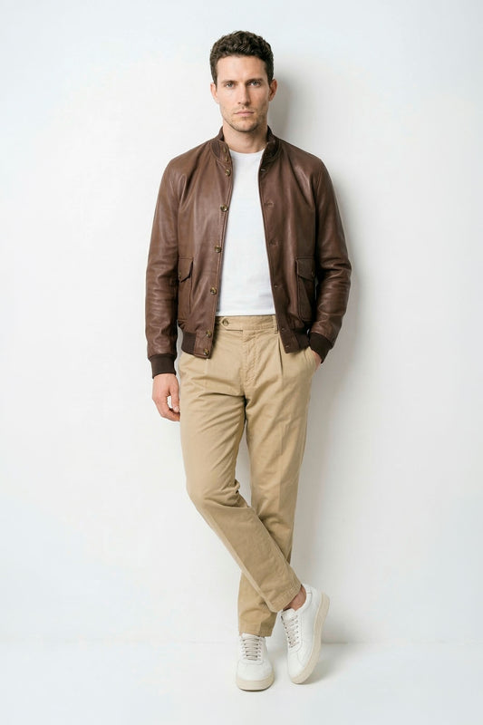 Nappa leather bomber jacket