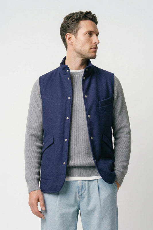 Quilted linen and cotton vest - MONTEZEMOLO
