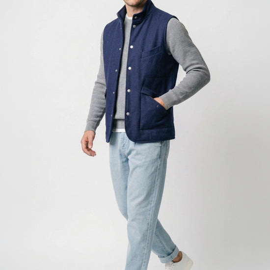Quilted linen and cotton vest - MONTEZEMOLO