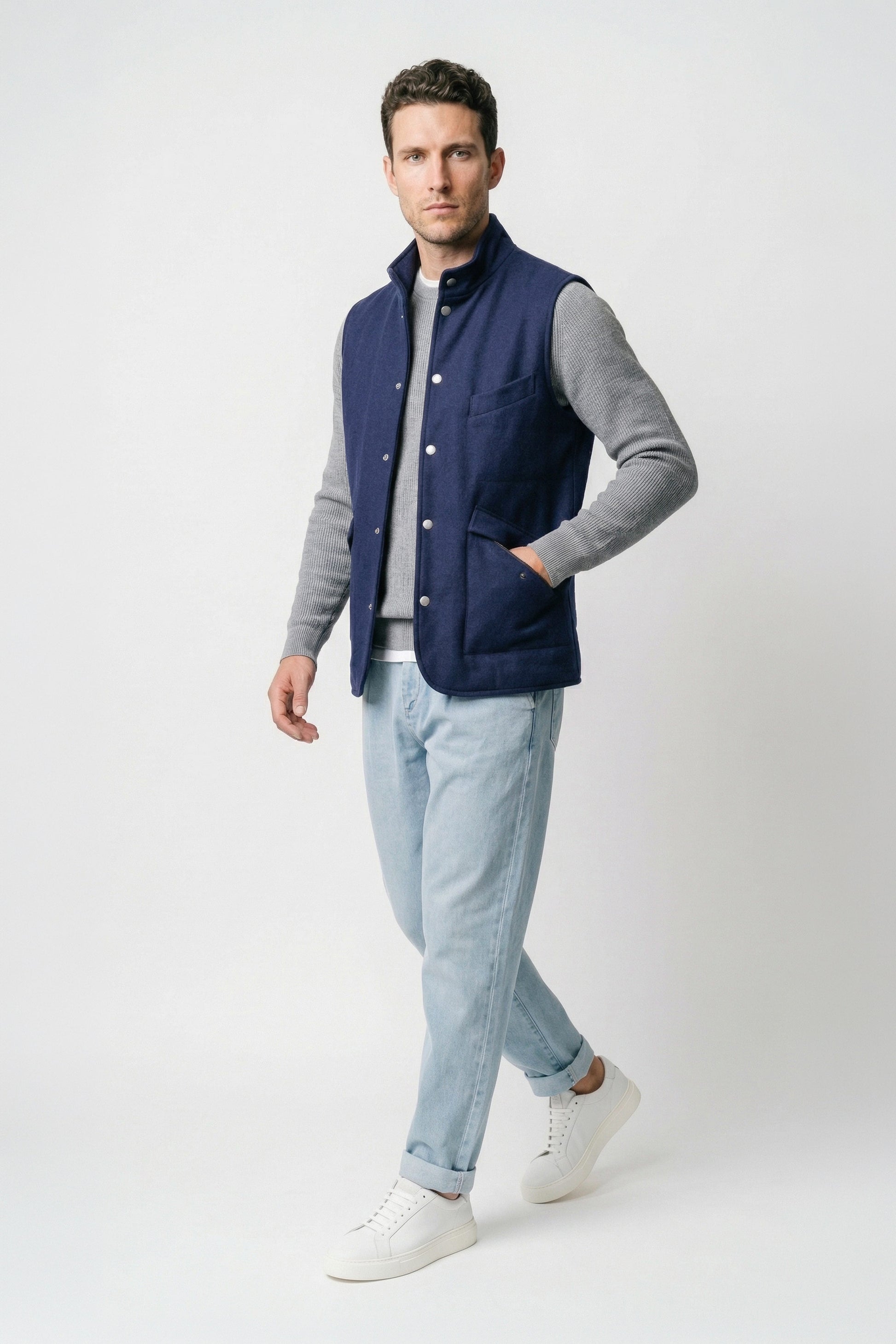 Quilted linen and cotton vest - MONTEZEMOLO