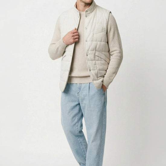 Quilted linen and cotton vest - MONTEZEMOLO