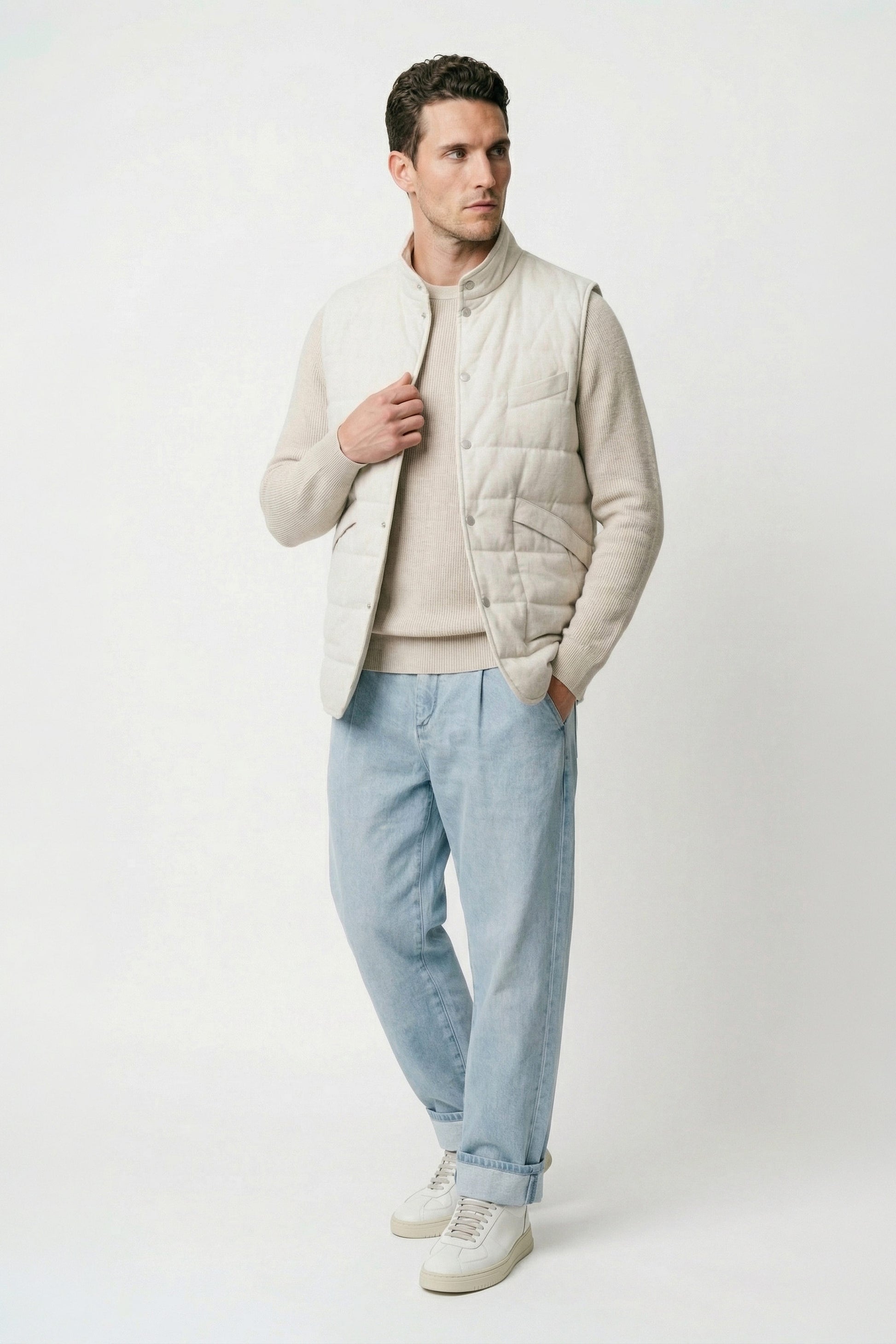Quilted linen and cotton vest - MONTEZEMOLO