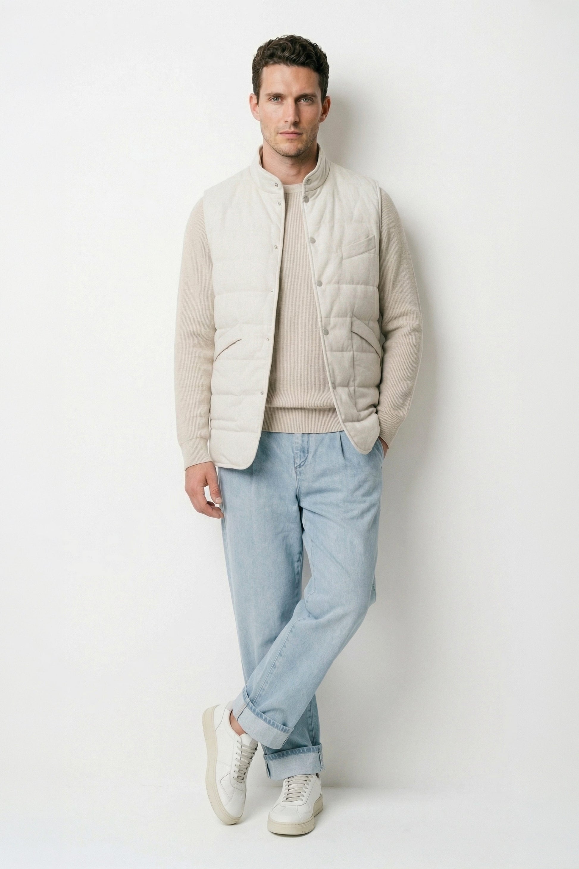 Quilted linen and cotton vest - MONTEZEMOLO