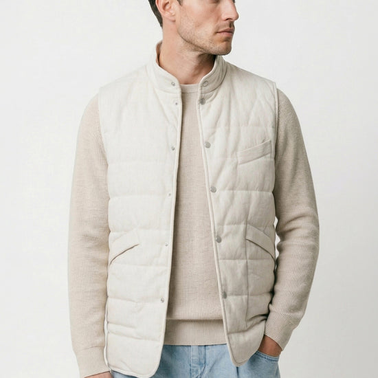 Quilted linen and cotton vest - MONTEZEMOLO