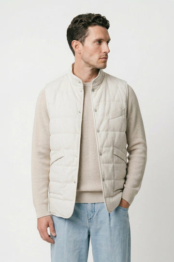 Quilted linen and cotton vest - MONTEZEMOLO