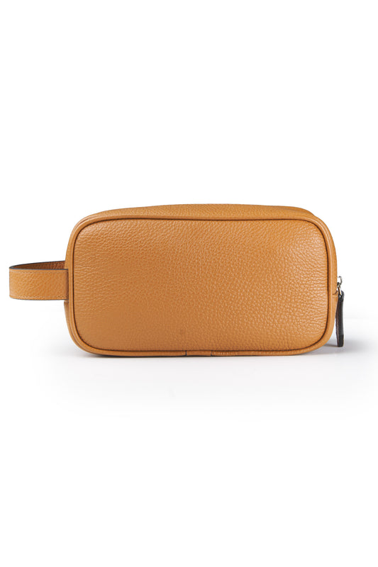 Beauty case in pelle martellata