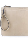 Nubuck leather zip pouch