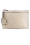 Nubuck leather zip pouch