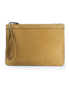 Nubuck leather zip pouch