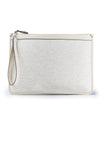 Pochette in tessuto e pelle