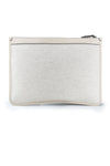 Pochette in tessuto e pelle