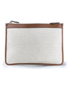 Pochette in tessuto e pelle