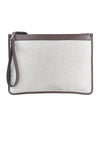 Pochette in tessuto e pelle