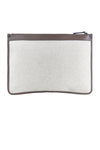 Pochette in tessuto e pelle