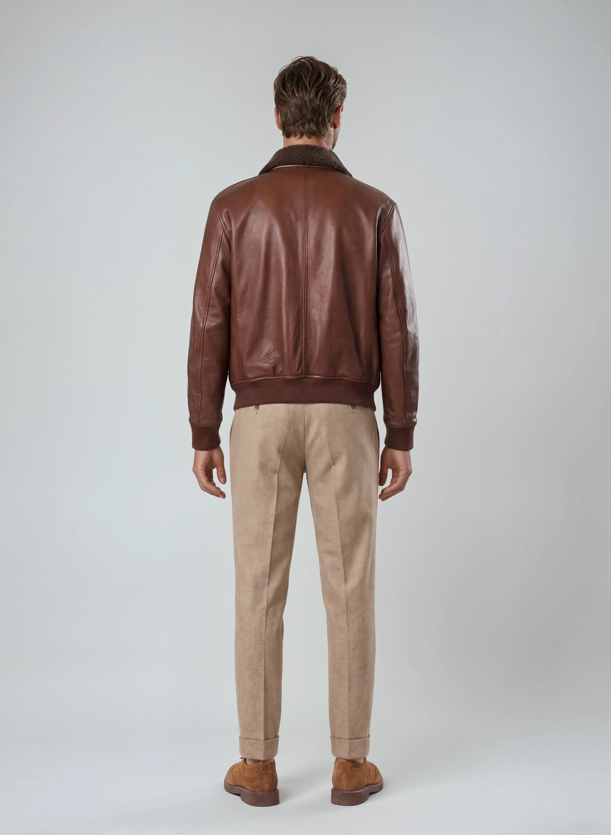 Leather Shearling Bomber Jacket - MONTEZEMOLO