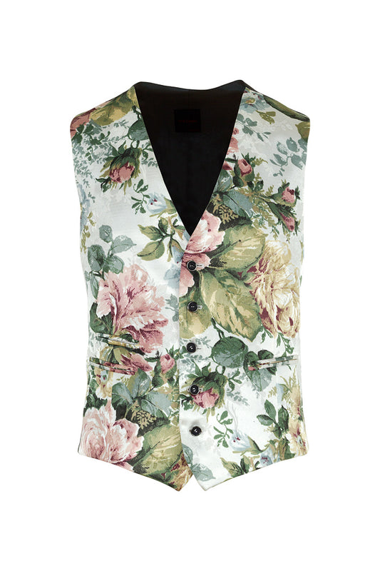 MONTEZEMOLO Men's Clothing - Vests - Floral Brocade Waistcoat - www.montezemolostore.com