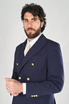 Double-breasted cotton-jersey blazer