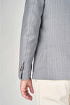 Doublebreasted Striped Linen, Silk & Wool Jacket