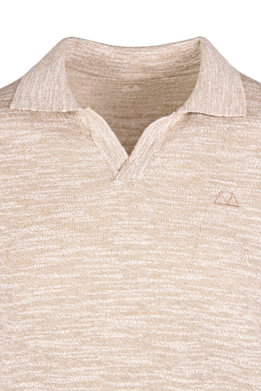 Milano-Stitch Melange Cotton Polo Shirt