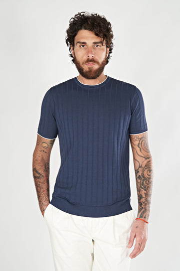 Ribbed Milano-Stitch T-Shirt