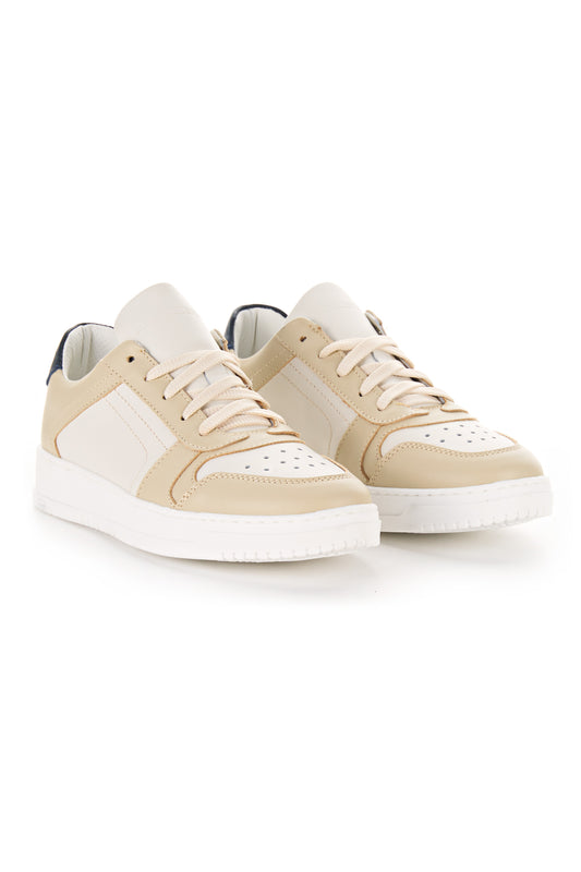 Two-Tone Leather Tennis Sneakers