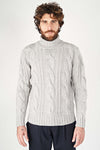 Recycled Wool Cable-Knit Turtleneck
