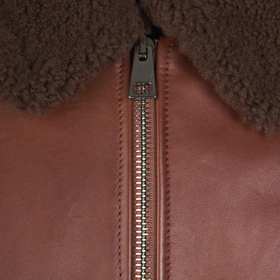 Leather Shearling Bomber Jacket - MONTEZEMOLO