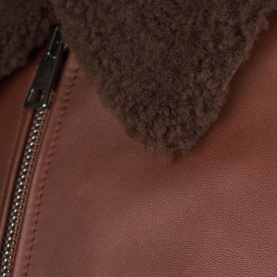 Leather Shearling Bomber Jacket - MONTEZEMOLO