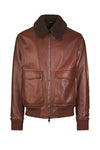 Leather Shearling Bomber Jacket - MONTEZEMOLO