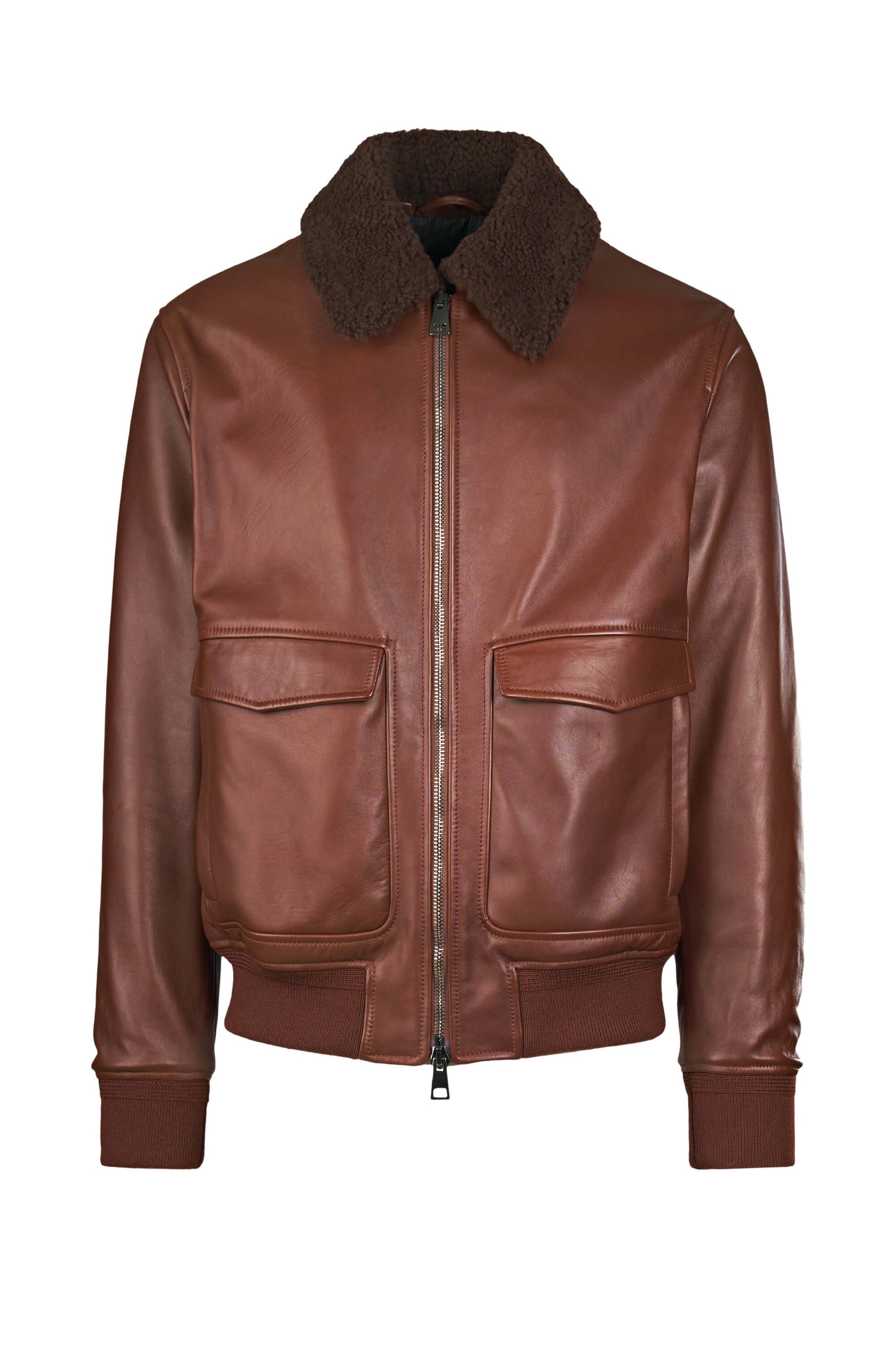 Leather Shearling Bomber Jacket - MONTEZEMOLO